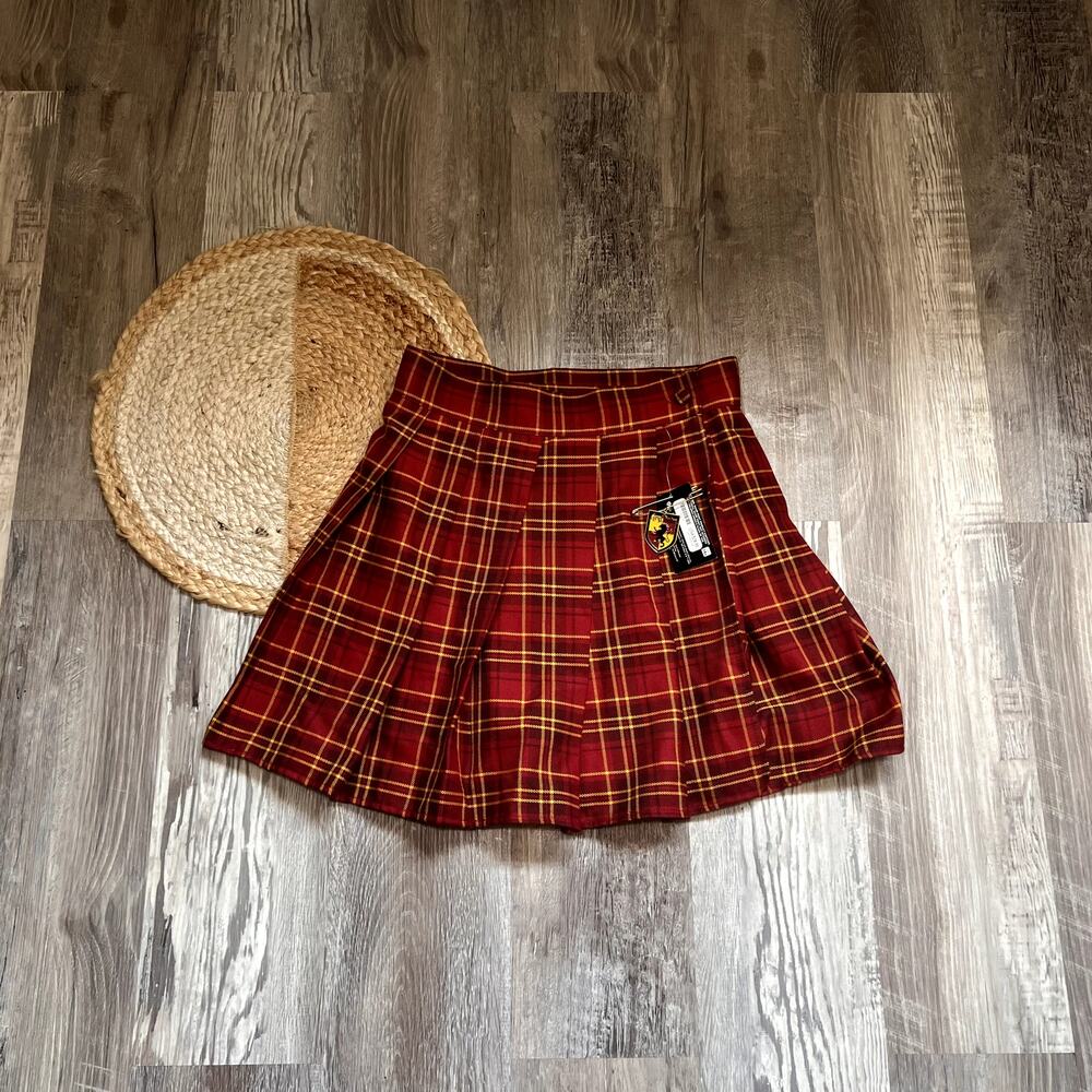 HARRY POTTER GRYFFINDOR Plaid Pleated Costume Skirt NWT